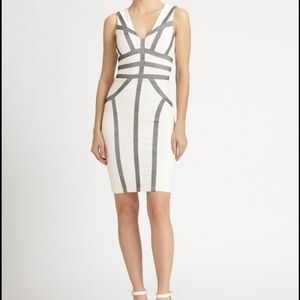 BCBGMaxAzria White and Gray Dress